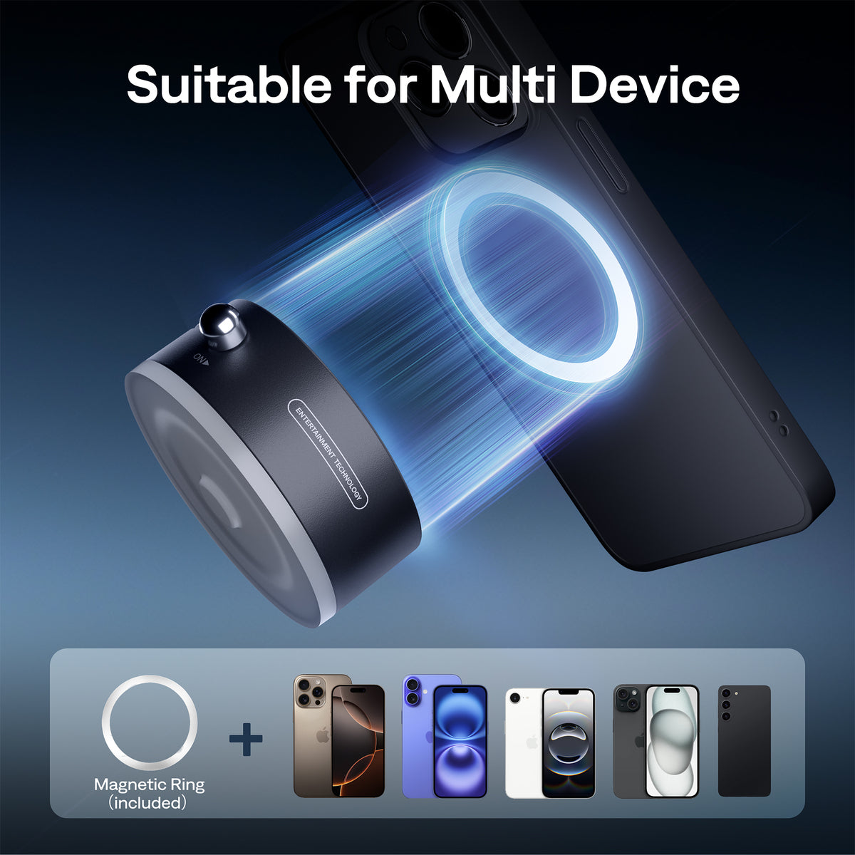 Aurzen MagPlay Magnetic Mount (360° Rotation, MagSafe, Vacuum Suction)