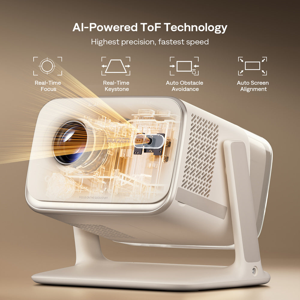 Aurzen Boom Mini Smart Projector (1080p Full HD, 500 ANSI Lumens, Google TV)