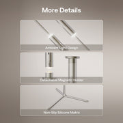 Product features with text on a neutral background