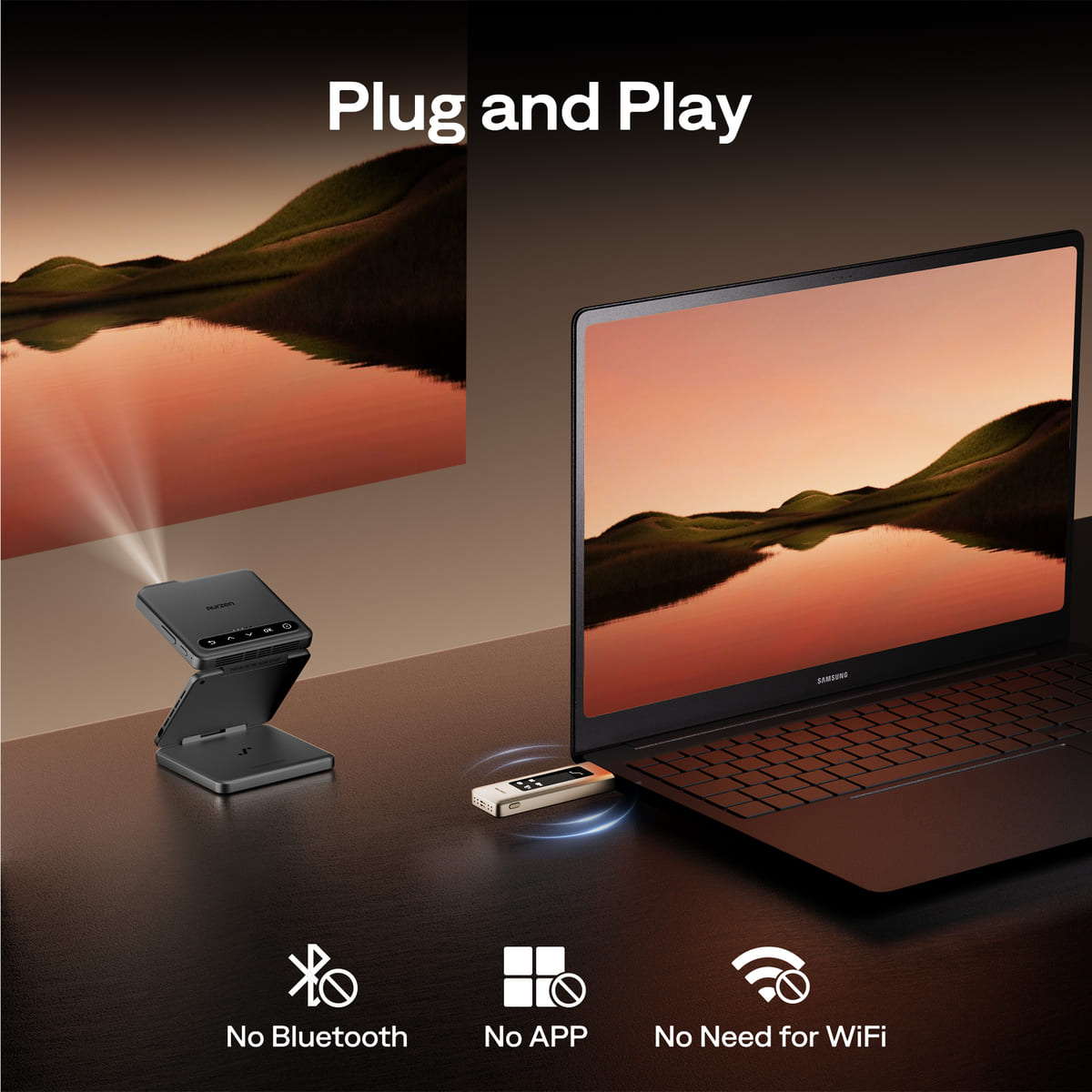 Aurzen CastPlay Wireless HDMI Dongle (1080P @ 60Hz, 4K Decoding, DRM Streaming)