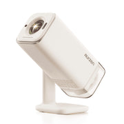 Aurzen Boom Air Portable 1080p Google TV Projector White fan with 'Aurzen' branding on a white background