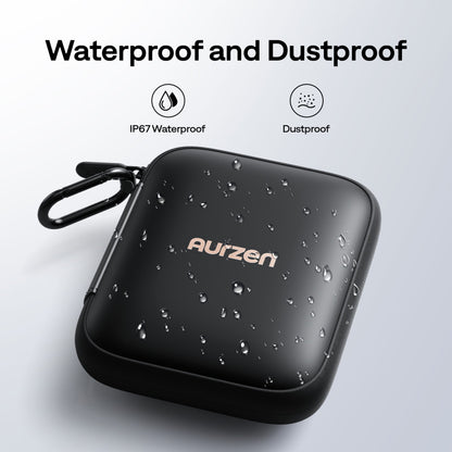 Aurzen CasePlay Protective Case (Shockproof, IP67 Water-Resistant, for ZIP Projector) Black Aurzen case with water droplets on a light gray background