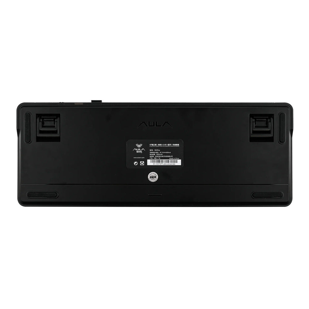 Black keyboard with AULA branding on a white background