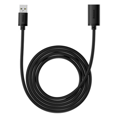 Baseus AirJoy Series USB3.0 Extension Cable black cable on white background