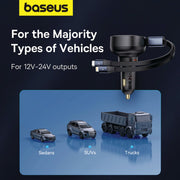 Baseus Enjoyment Pro 60W Car Charger Retractable C & iP Cable