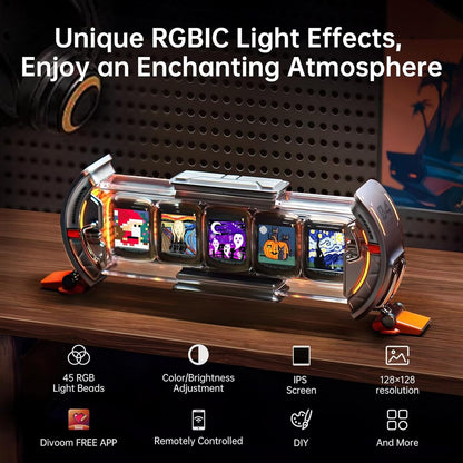 Divoom Times Gate 5‑Screen Smart Pixel Display (Wi‑Fi, RGB, Live Data Tracker)