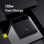 Baseus Blade Digital Display Quick Charge Power Bank 20000mAh 100W Black power bank with '100W Fast Charge' text on a dark background