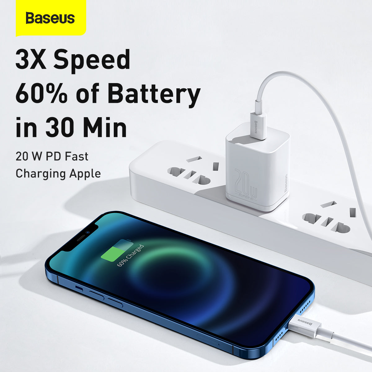 Baseus Superior Series Fast Charging Data Cable Type C to iOS PD 20W 1.5M White