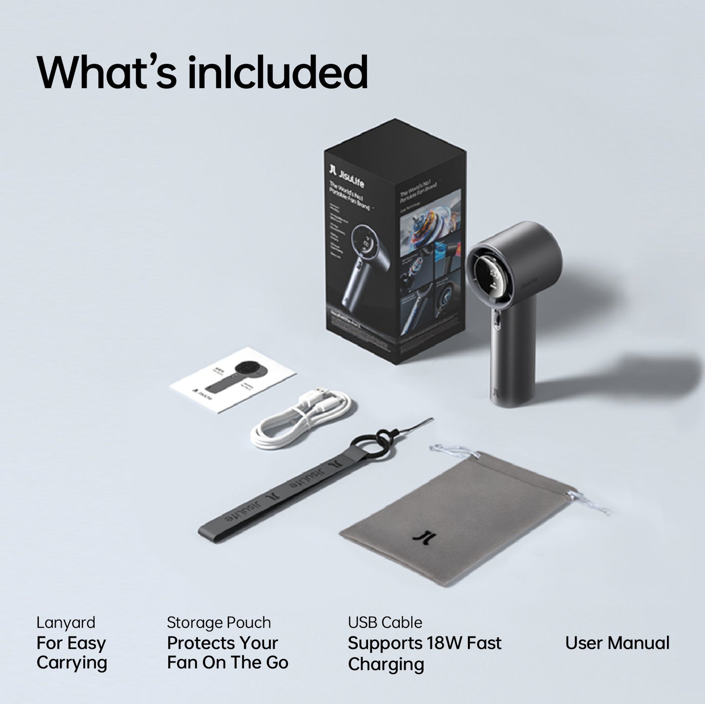 Jisulife Handheld Fan Pro 1S (5000mAh) - Dark Grey