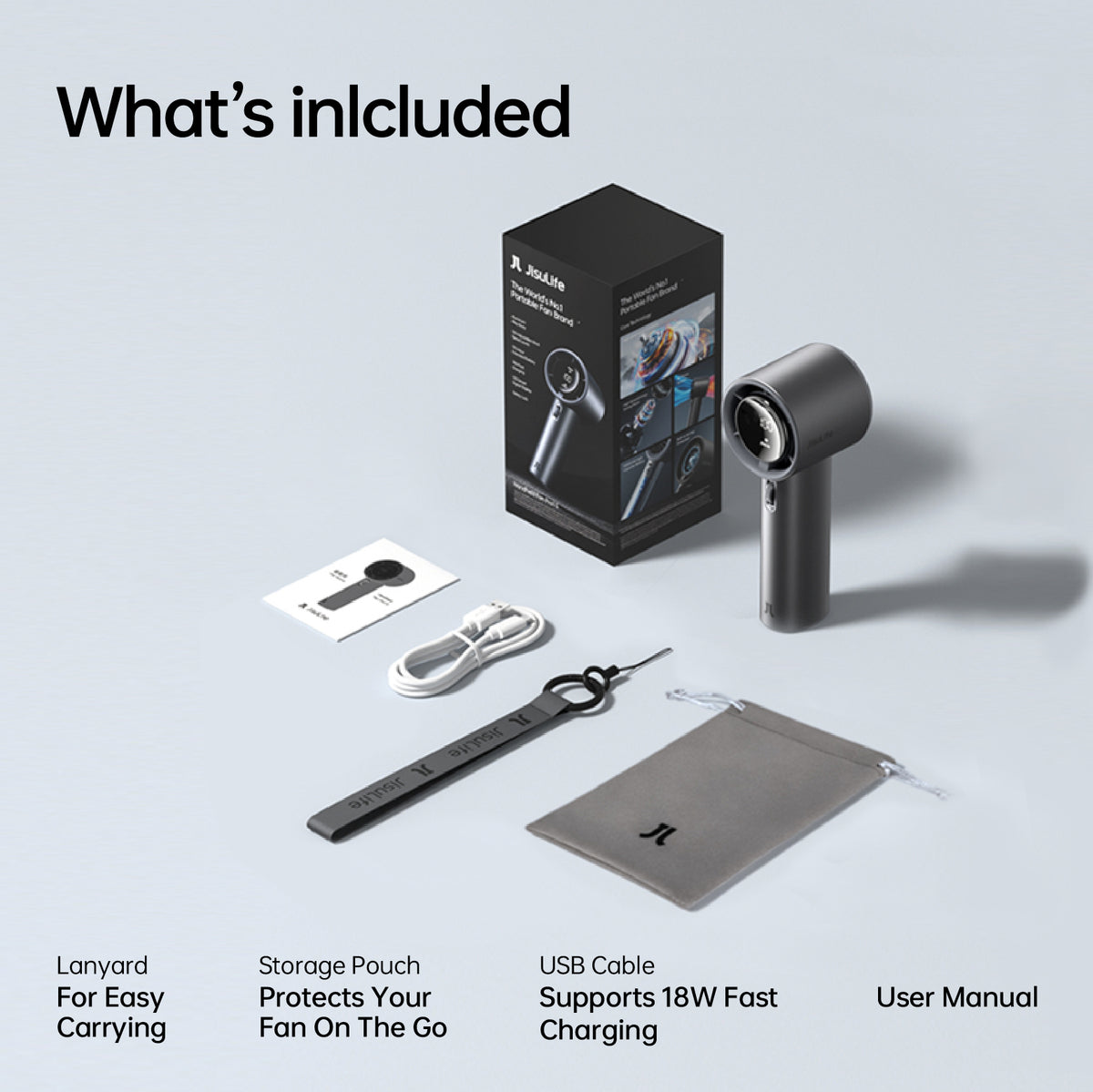 Jisulife Handheld Fan Pro 1S (5000mAh) - Dark Grey