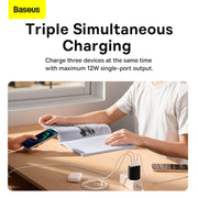 Baseus Compact Series Fast Charger 3 USB 17W EU Black
