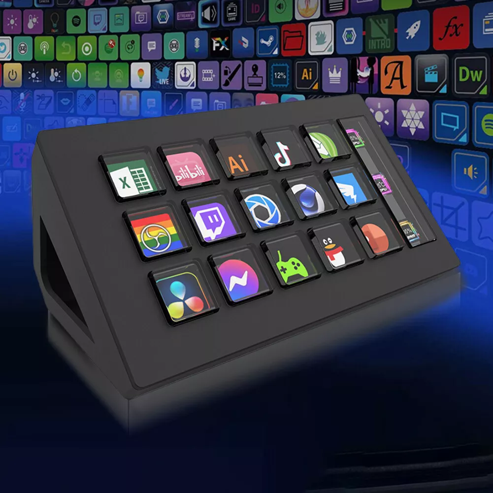 Small keyboard with colorful keys on a blue gradient background