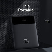 Baseus Blade Digital Display Quick Charge Power Bank 20000mAh 100W Thin portable power bank with '100W' marking on a textured black background