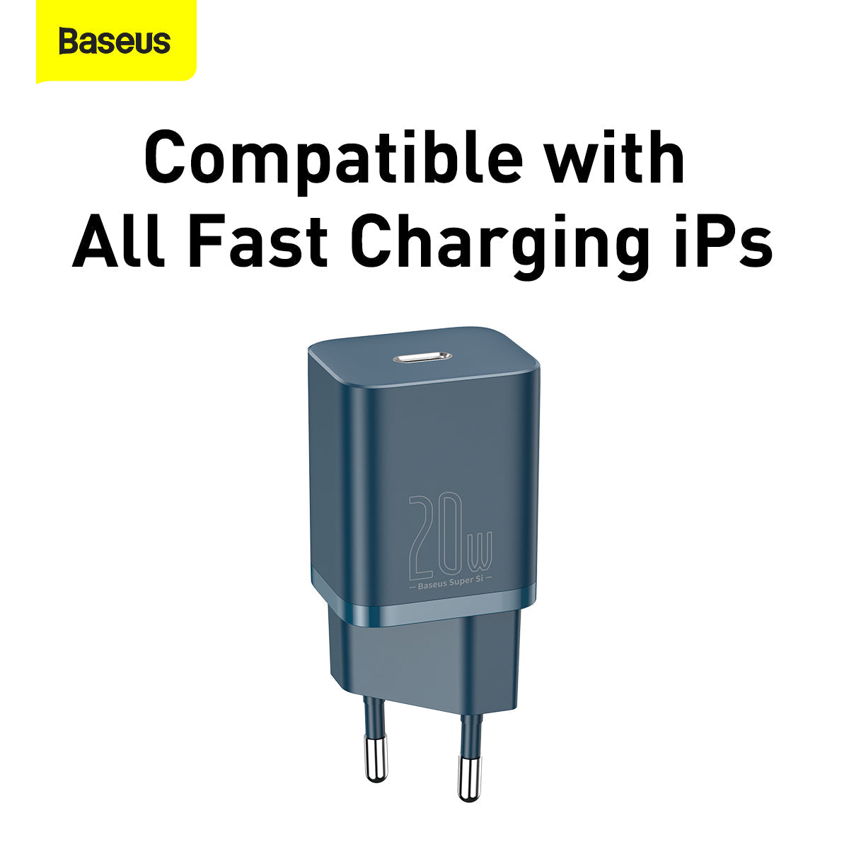 Baseus Super Si 20W Quick Charger + Type-C to iOS Cable (Blue)