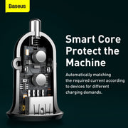 Baseus Grain Pro Series Smart Fast Charge Dual USB 4.8A 12V-24V Car Charger Black