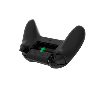 Black car seat clip on a white background