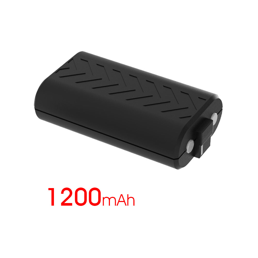 Black battery pack with '1200mAh' text on a white background