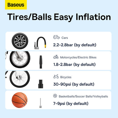 Baseus SuperMini Pro Series Wireless Car Inflator Cluster Black