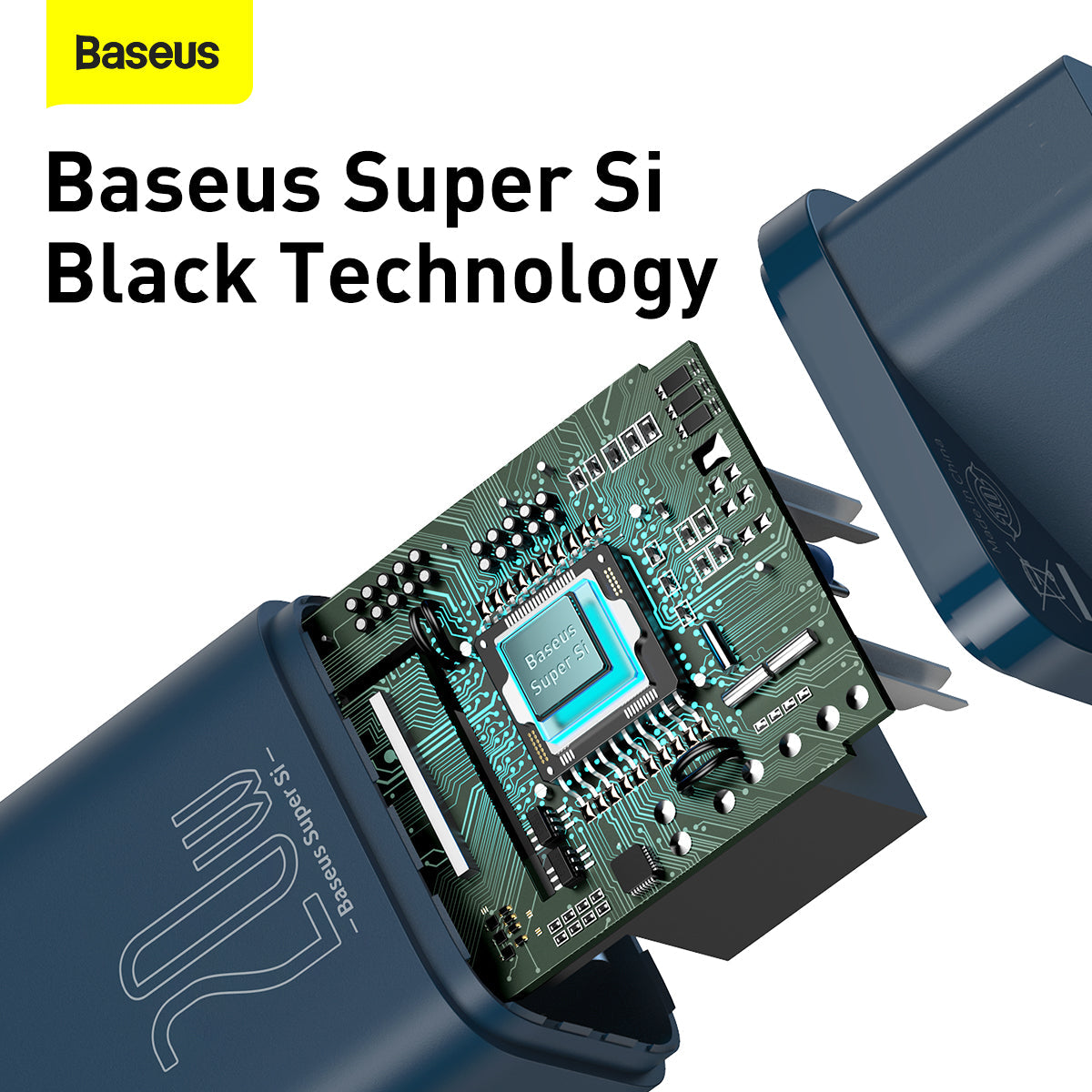 Baseus Super Si 20W Quick Charger + Type-C to iOS Cable (Blue)