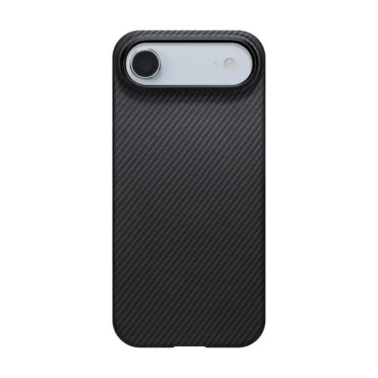 PITAKA Ultra‑Slim Aramid Fibre Case for iPhone 17 Air Black carbon fiber phone case on a white background