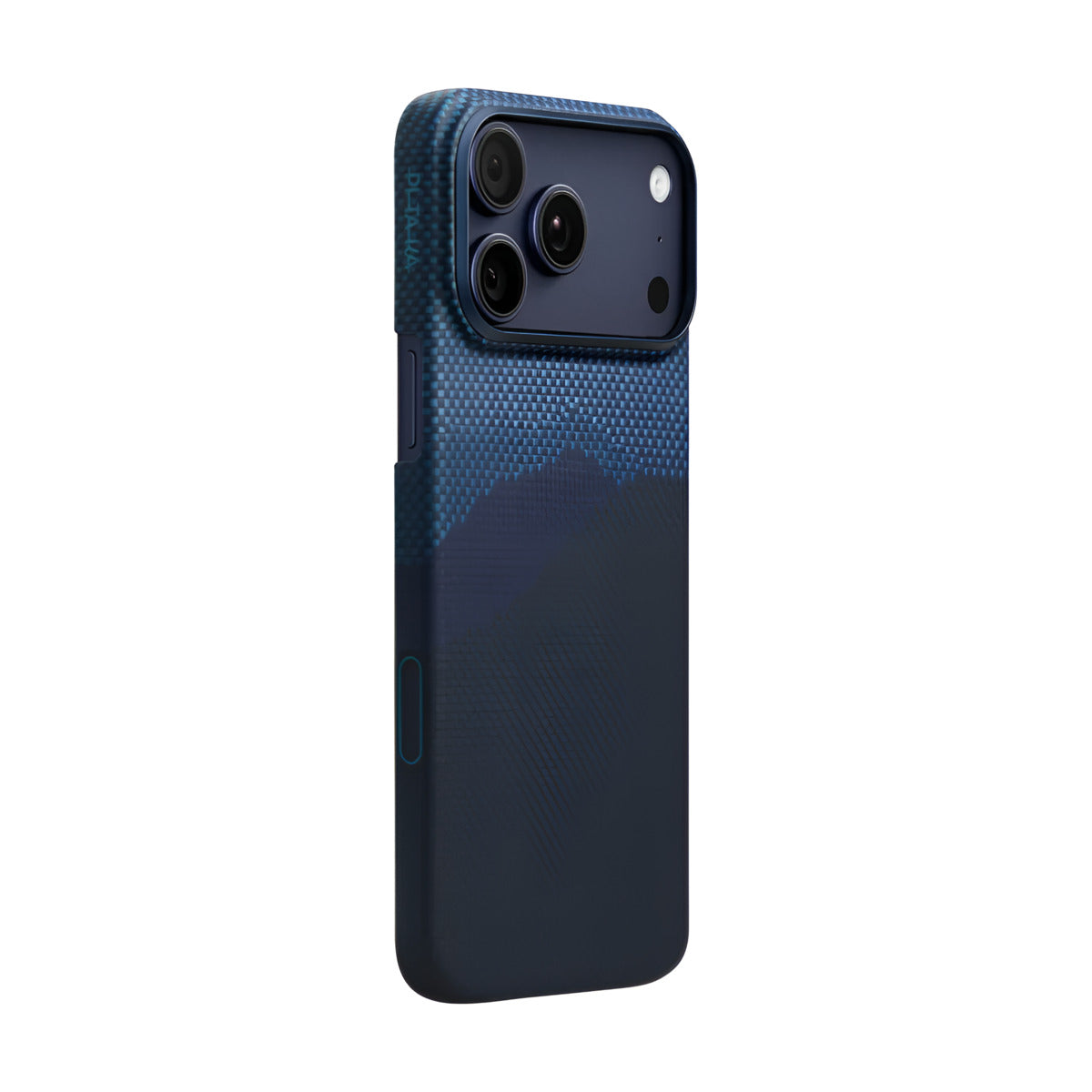 PITAKA Ultra‑Slim Aramid Fibre Case for iPhone 17 Pro Max Blue phone case with textured back on a white background