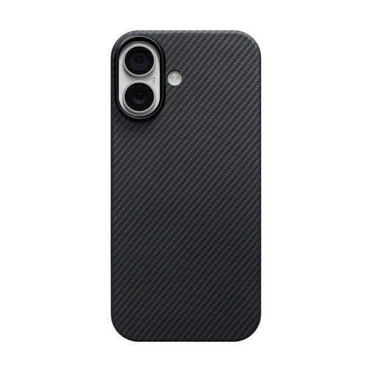 PITAKA Ultra‑Slim Aramid Fibre Case for iPhone 17 Black carbon fiber pattern phone case on a white background
