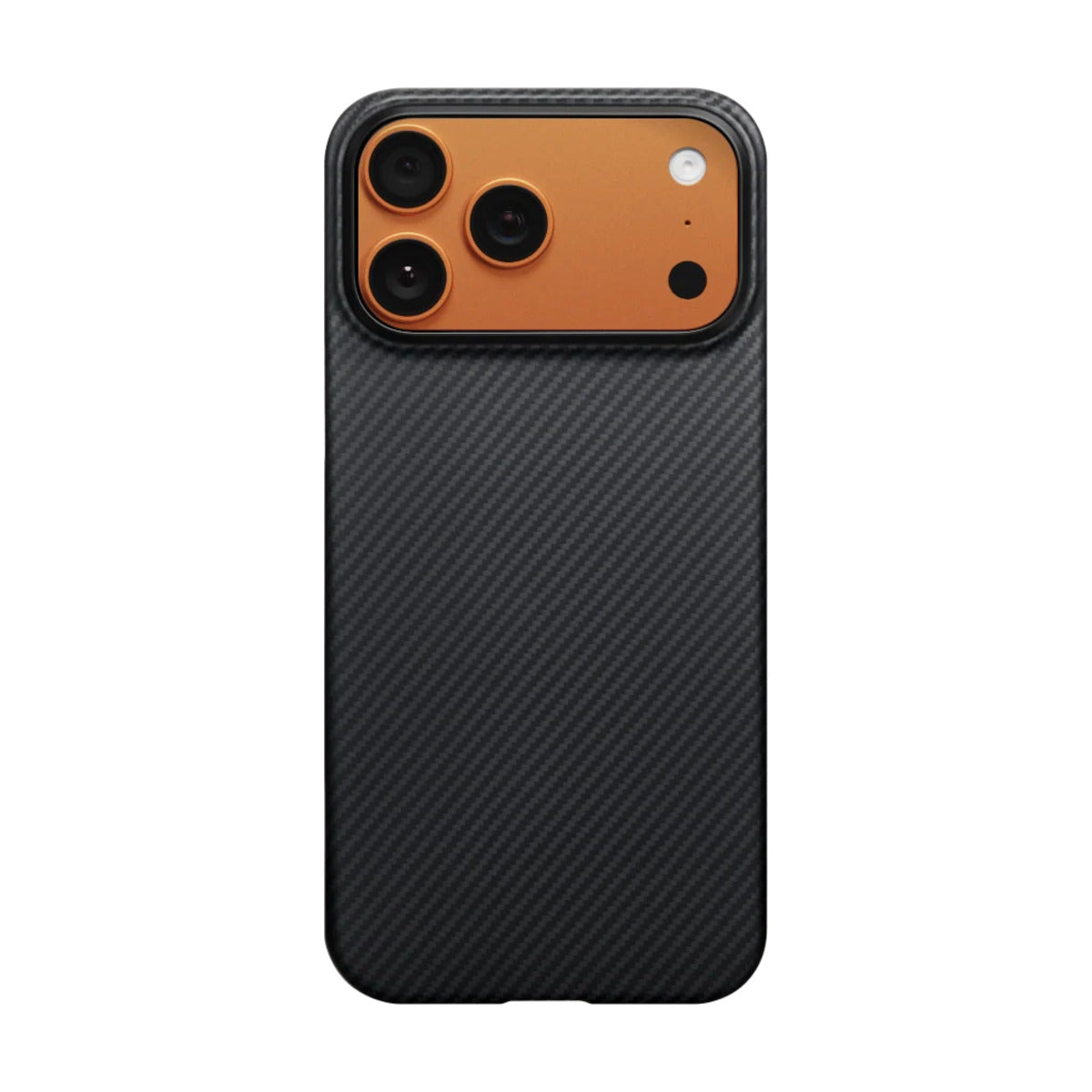 PITAKA Ultra‑Slim Aramid Fibre Case for iPhone 17 Pro Max Black phone case with carbon fiber texture on a white background
