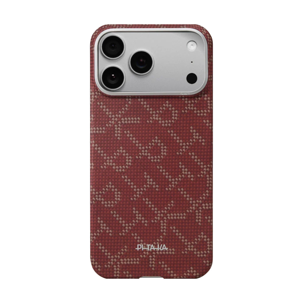 PITAKA Ultra‑Slim Aramid Fibre Case for iPhone 17 Pro Max Phone case with a patterned design on a white background