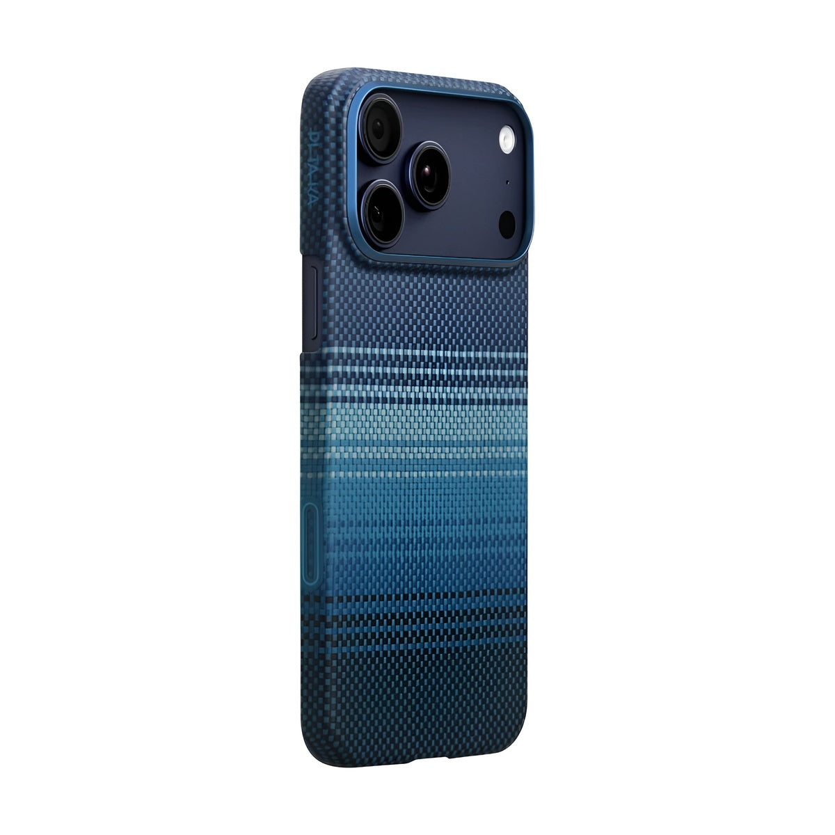 PITAKA Ultra‑Slim Aramid Fibre Case for iPhone 17 Pro Max Blue textured phone case on a white background