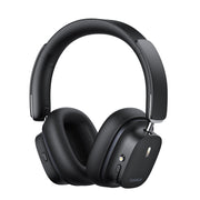 Black over-ear headphones on a white background