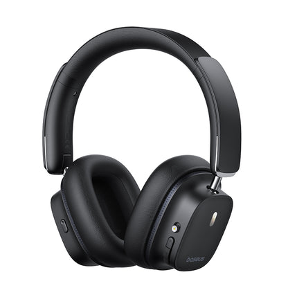 Black over-ear headphones on a white background