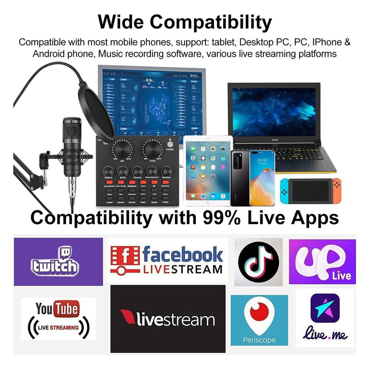 Recording Mic Set w/ Sound Card