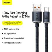 Baseus Crystal Shine Series 100W Fast Charging Data Cable USB to Type-C