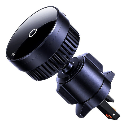 Baseus MagPro Series Magnetic Wireless Charging Car Mount Air Vent Version 15W Qi2.0 Cosmic Black on white background