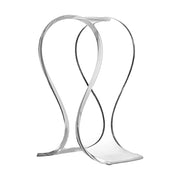 Modern metal chair with a white seat on a white background