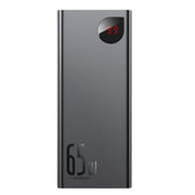 Baseus Adaman Series Laptop Power Bank 65W 20000mAh Black power bank with digital display on a white background