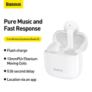 Baseus Bowie E3 True Wireless Earphones White