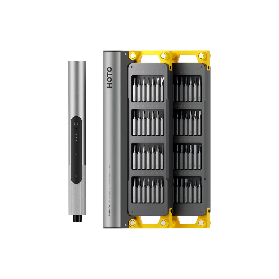 HOTO SNAPBLOQ S-A01 Electric Precision Screwdriver Set HOTO screwdriver set with multiple bits on a white background