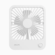 Jisulife Life1 Foldable Table Fan 2000mAh Portable USB-C White portable fan with grid design on a white background, featuring the brand 'JISULIFE'.