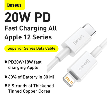 Baseus Superior Series 20W Fast Charging Data Cable Type-C to iP PD
