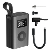HOTO Electric Air Pump Portable Tire Inflator Portable air pump with digital display and accessories on a white background