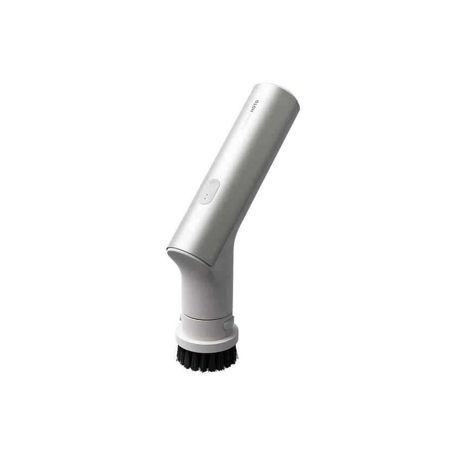 HOTO Electric Kitchen Scrubber 9 Brush Head Set White handheld vacuum cleaner brush attachment on a white background