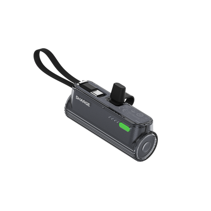 Sharge Flow Mini 2 22.5W Power Bank (5000mAh, Built‑in USB‑C & Lightning)
