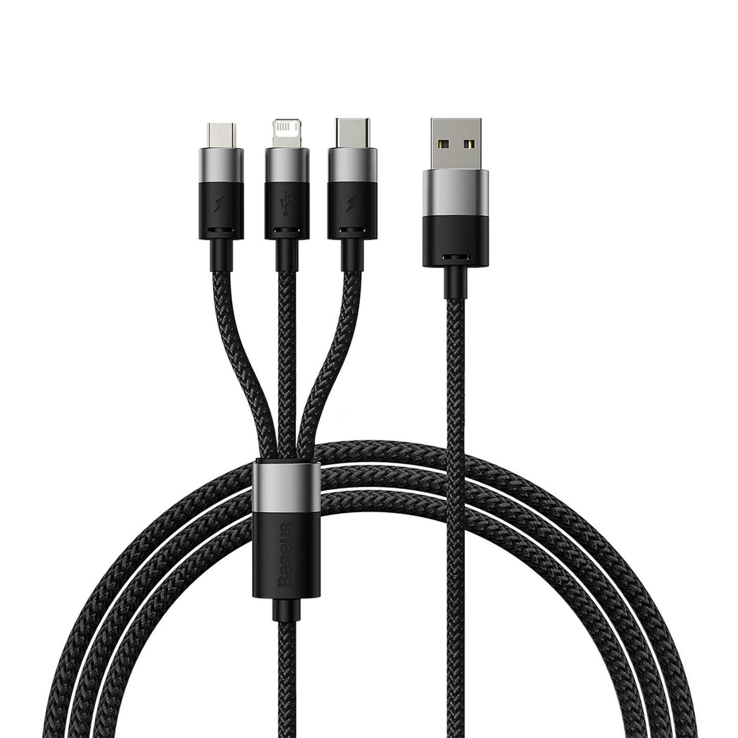 Baseus StarSpeed 1-for-3 Fast Charging Data Cable 3.5A - 0.6m cluster black