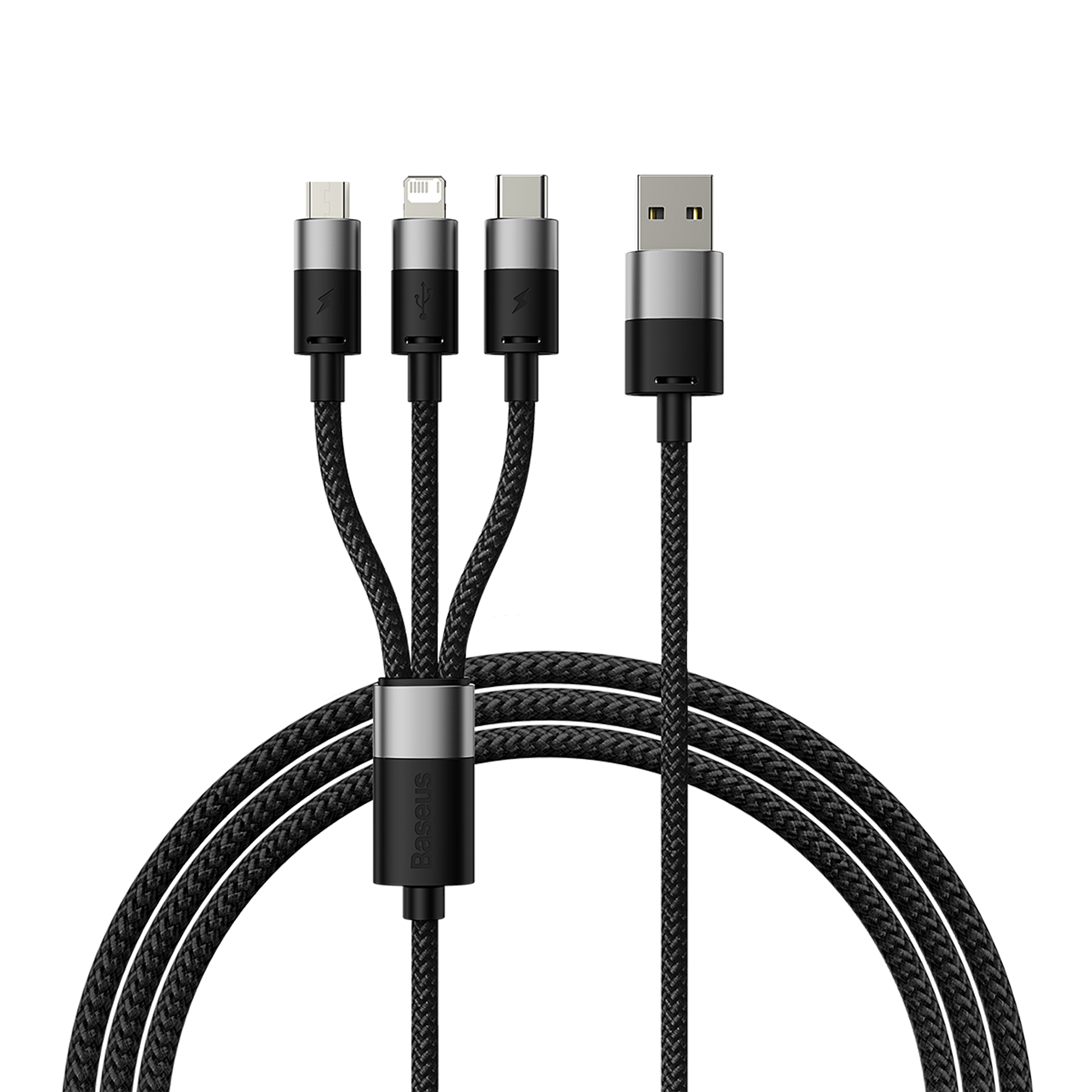 Baseus StarSpeed 1-for-3 Fast Charging Data Cable 3.5A - 0.6m cluster black