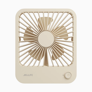 Jisulife Life1 Foldable Table Fan 2000mAh Portable USB-C Beige portable fan with 'JISULIFE' branding on a white background
