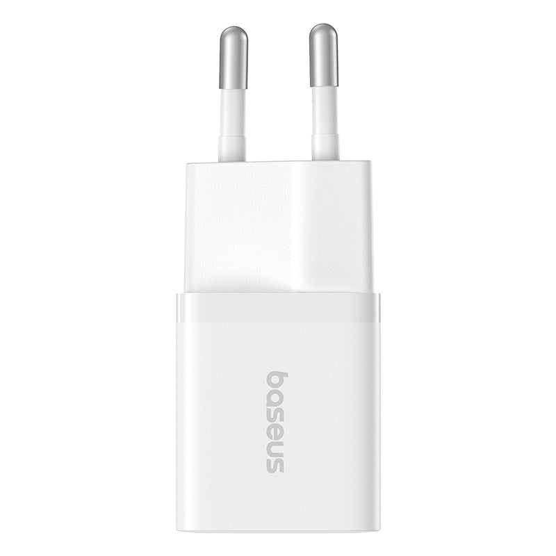 Baseus GaN5 Fast Charger (mini) 1C 25W - Moon White (Dynamic 3 Cable Type-C to Type-C 100W 1m）On White background