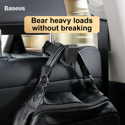 Baseus Backseat Car Phone Holder and Hook with Silicone Protection - Black