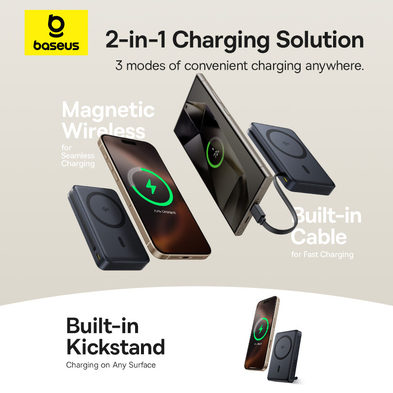 Black Nomos Qi2 Kickstand Power Bank 5