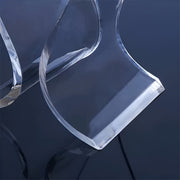 Clear plastic chair on a dark blue background